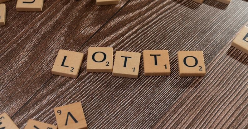 Category - Lottery scrabble letters on a wooden table